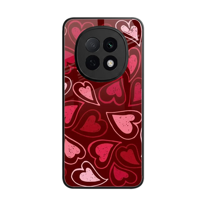 Wine Cascade Hearts back phone cover | glass case for oppo f29 pro 5g