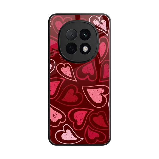 Wine Cascade Hearts back phone cover | glass case for oppo f29 pro 5g