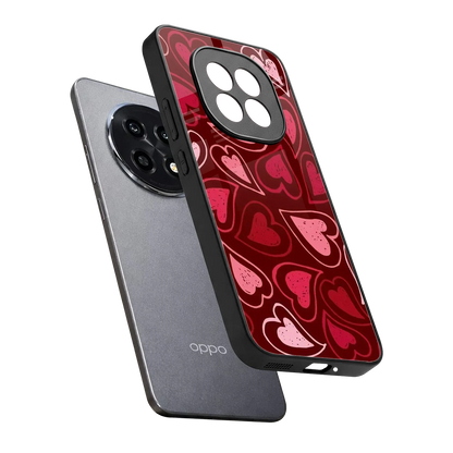 Wine Cascade Hearts sleek oppo f29 pro 5g cover with tempered glass back and TPU edges