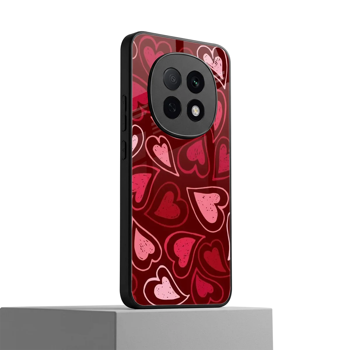 Wine Cascade Hearts oppo f29 pro 5g mobile cover | shockproof glass phone case