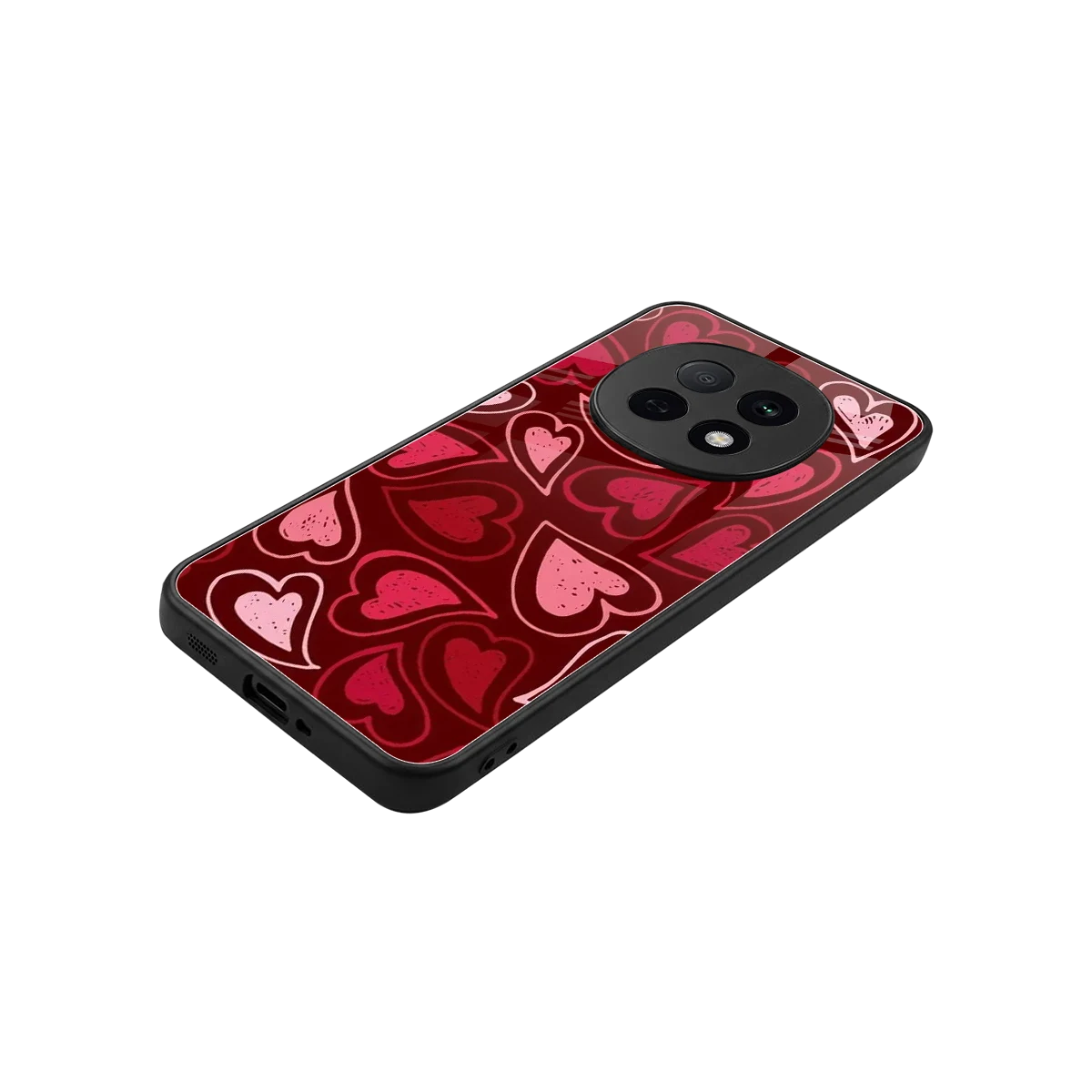 Wine Cascade Hearts stylish phone case for oppo f29 pro 5g | glossy glass and slim fit