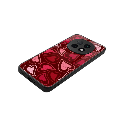 Wine Cascade Hearts stylish phone case for oppo f29 pro 5g | glossy glass and slim fit