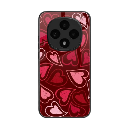 Wine Cascade Hearts back phone cover | glass case for oppo f31 pro 5g