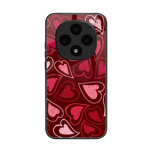 Wine Cascade Hearts back phone cover | glass case for oppo f31 pro 5g