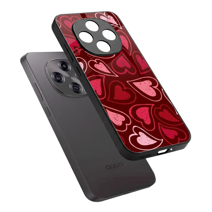 Wine Cascade Hearts sleek oppo f31 pro 5g cover with tempered glass back and TPU edges