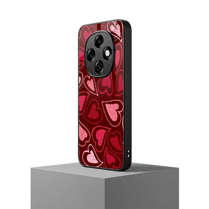 Wine Cascade Hearts oppo f31 pro 5g mobile cover | shockproof glass phone case