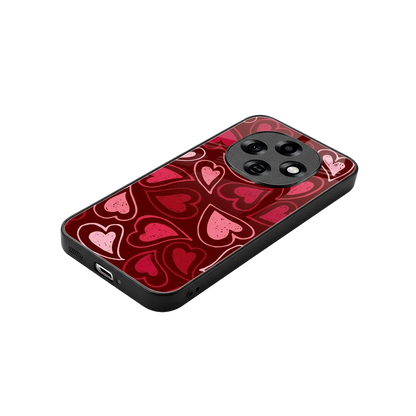 Wine Cascade Hearts stylish phone case for oppo f31 pro 5g | glossy glass and slim fit