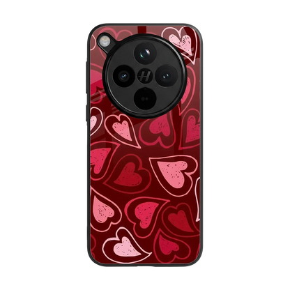 Wine Cascade Hearts back phone cover | glass case for oppo find x8