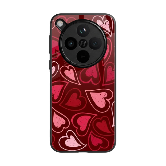 Wine Cascade Hearts back phone cover | glass case for oppo find x8