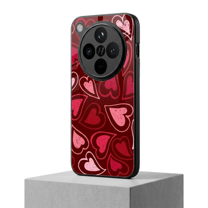 Wine Cascade Hearts oppo find x8 mobile cover | shockproof glass phone case
