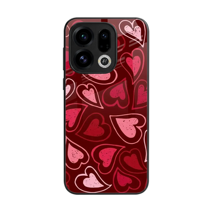 Wine Cascade Hearts back phone cover | glass case for oppo find x9