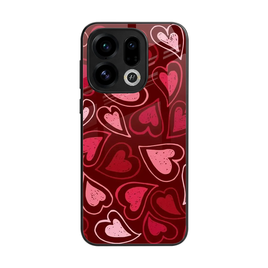 Wine Cascade Hearts back phone cover | glass case for oppo find x9