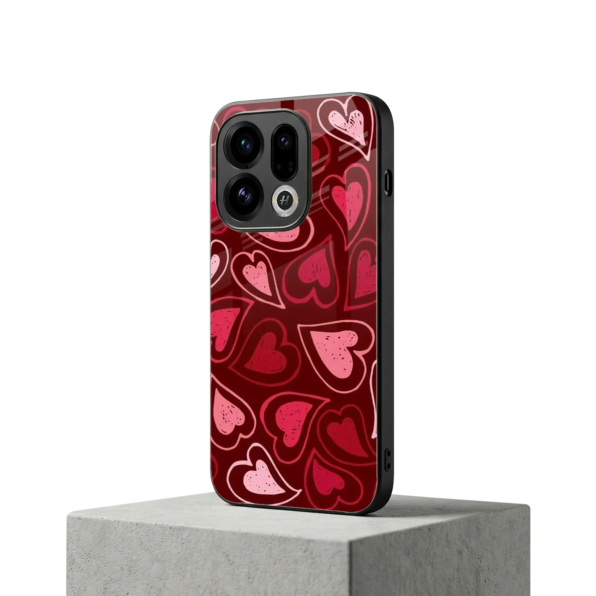 Wine Cascade Hearts oppo find x9 mobile cover | shockproof glass phone case