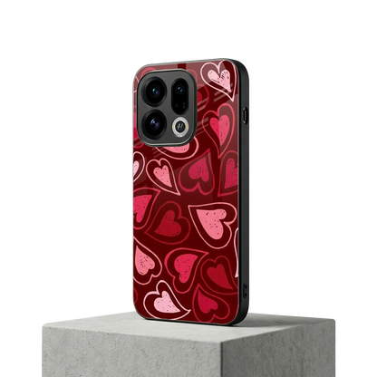 Wine Cascade Hearts oppo find x9 mobile cover | shockproof glass phone case