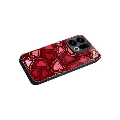 Wine Cascade Hearts stylish phone case for oppo find x9 | glossy glass and slim fit