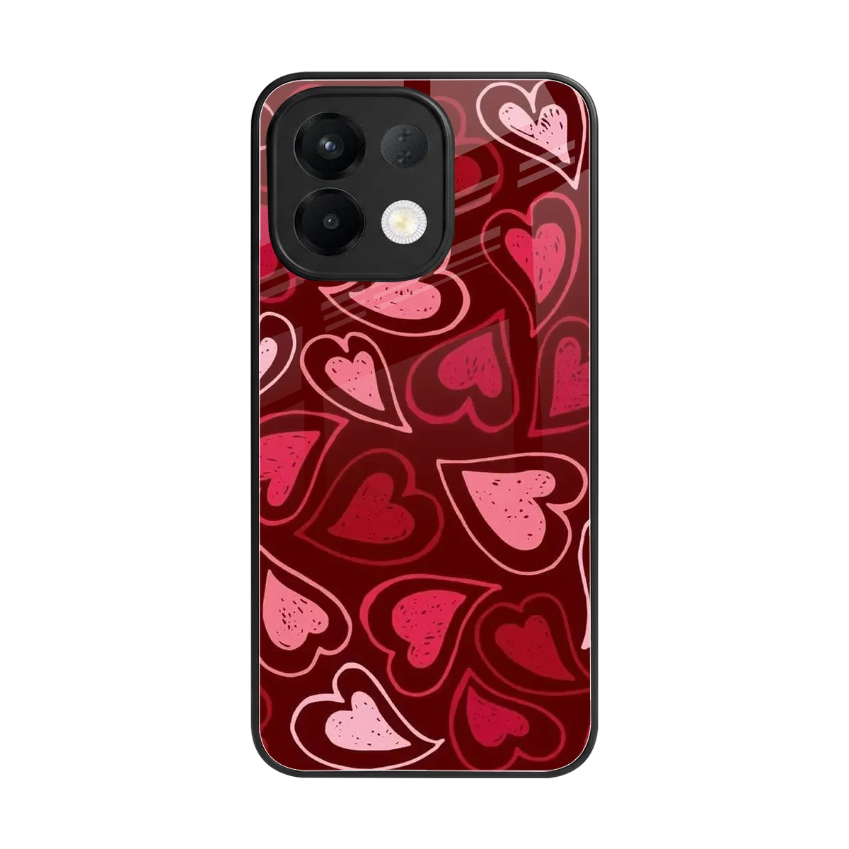 Wine Cascade Hearts back phone cover | glass case for oppo k13 5g