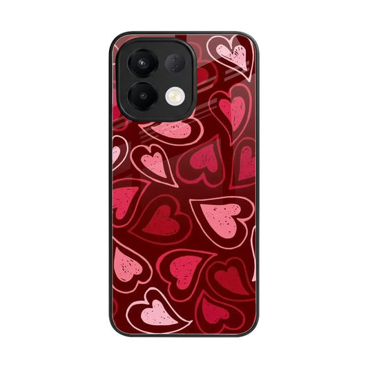 Wine Cascade Hearts back phone cover | glass case for oppo k13 5g