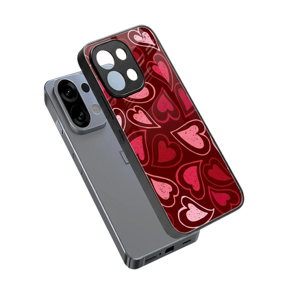 Wine Cascade Hearts sleek oppo k13 5g cover with tempered glass back and TPU edges