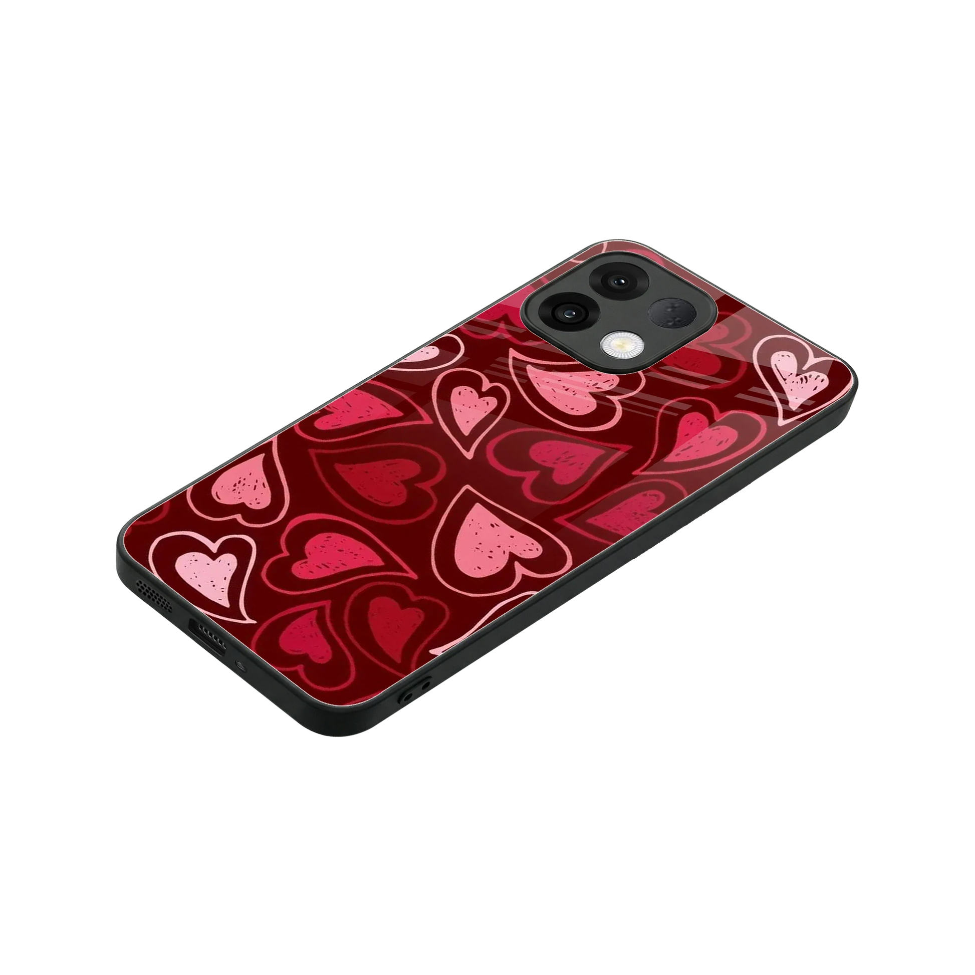 Wine Cascade Hearts stylish phone case for oppo k13 5g | glossy glass and slim fit