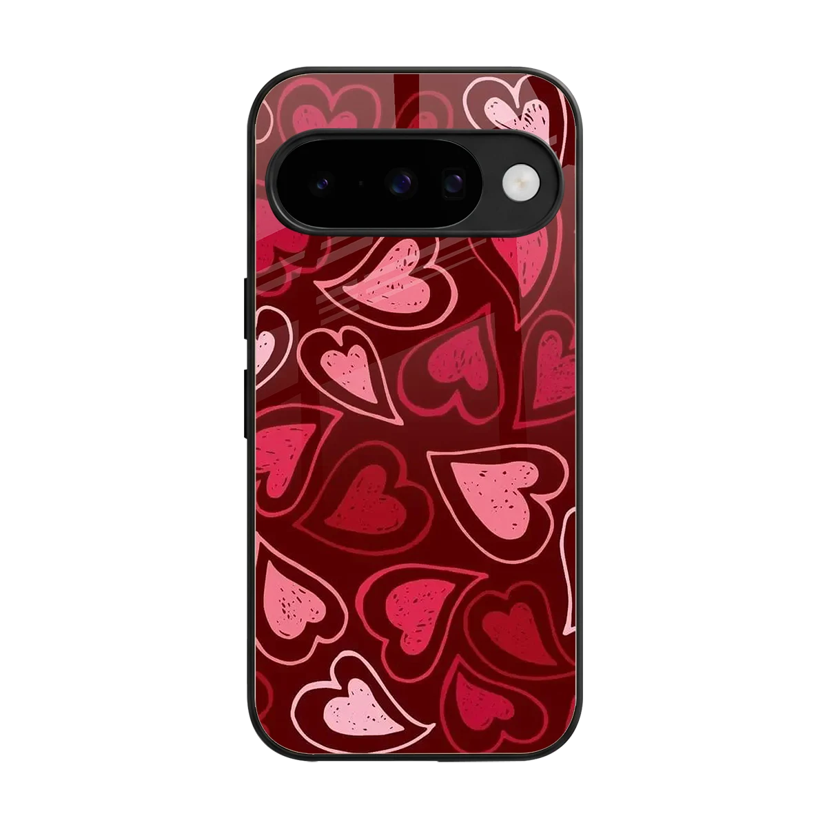 Wine Cascade Hearts back phone cover | glass case for google pixel 10