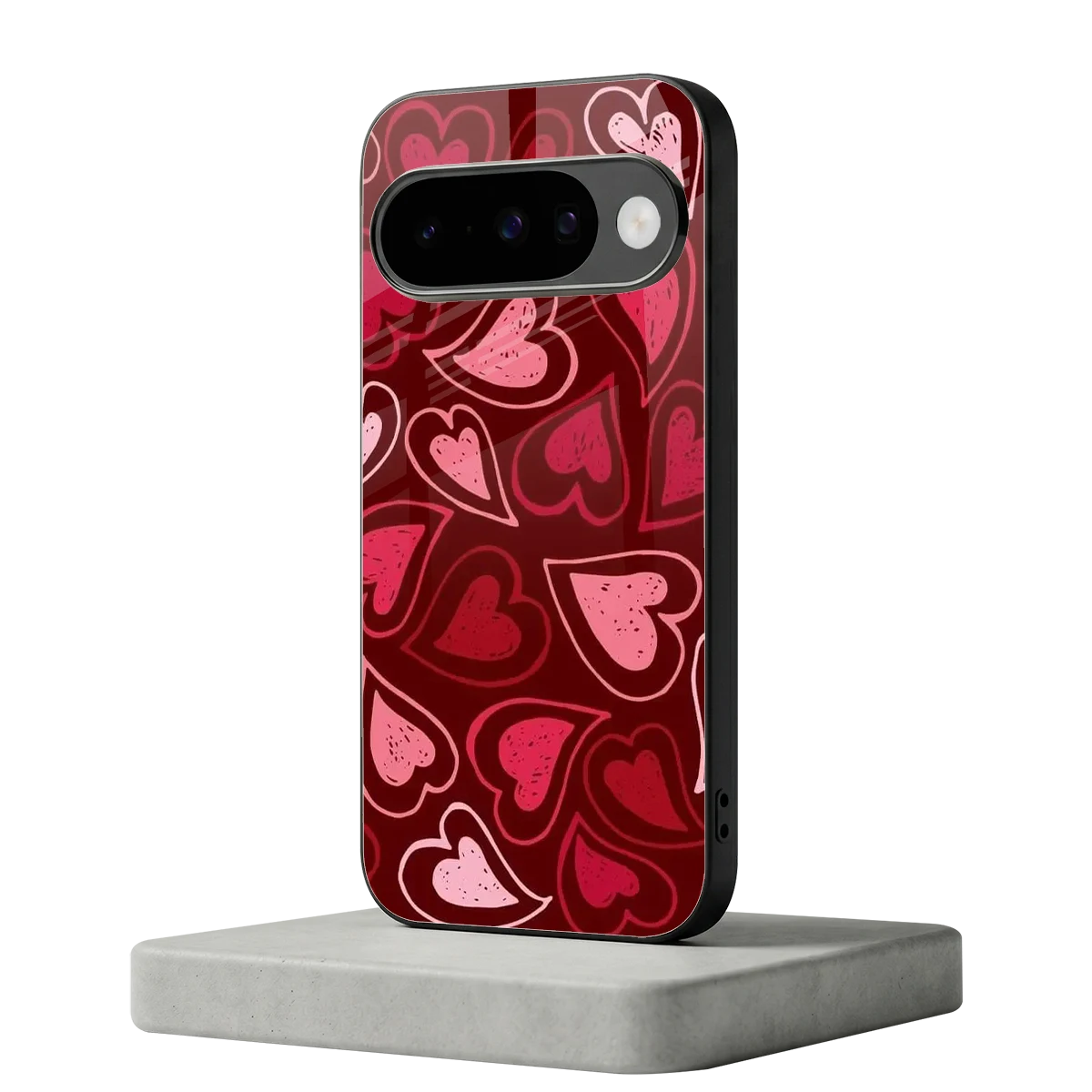 Wine Cascade Hearts google pixel 10 mobile cover | shockproof glass phone case