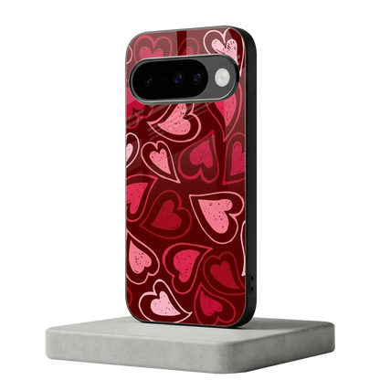 Wine Cascade Hearts google pixel 10 mobile cover | shockproof glass phone case