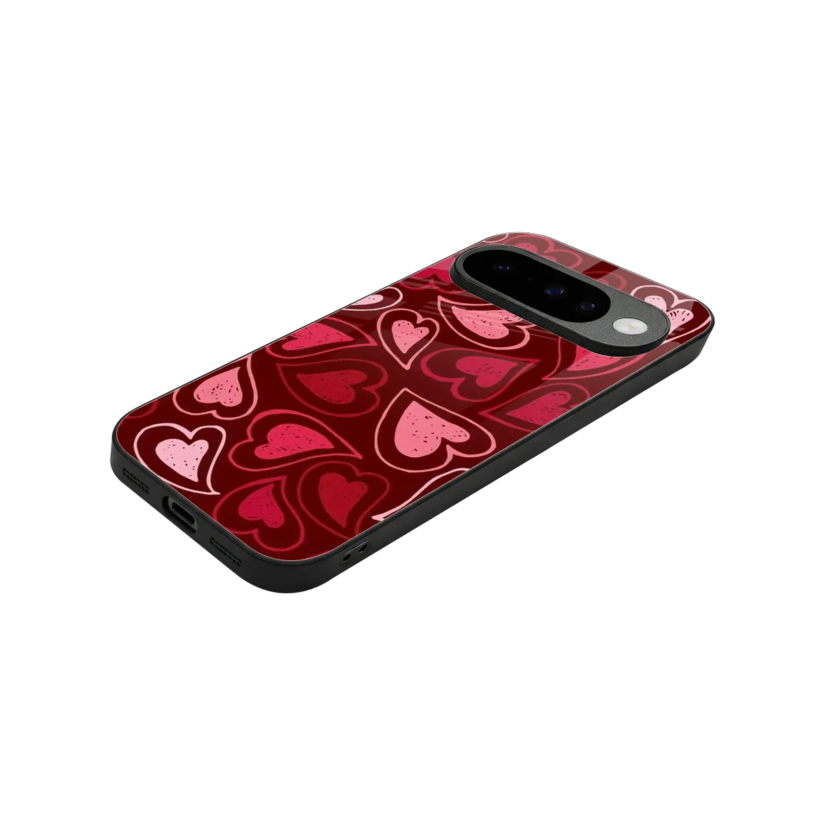 Wine Cascade Hearts stylish phone case for google pixel 10 | glossy glass and slim fit
