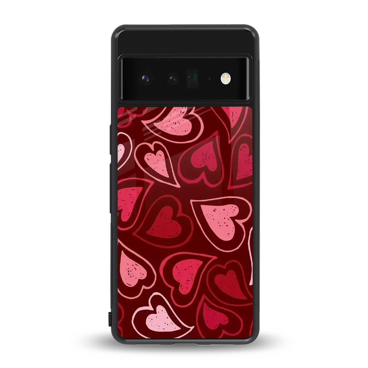 Wine Cascade Hearts back phone cover | glass case for google pixel 6 pro
