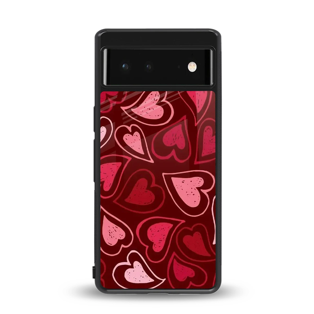 Wine Cascade Hearts back phone cover | glass case for google pixel 6