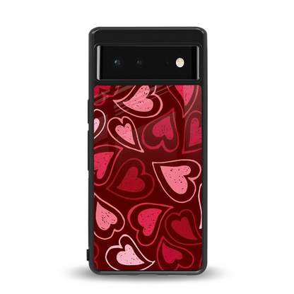 Wine Cascade Hearts back phone cover | glass case for google pixel 6