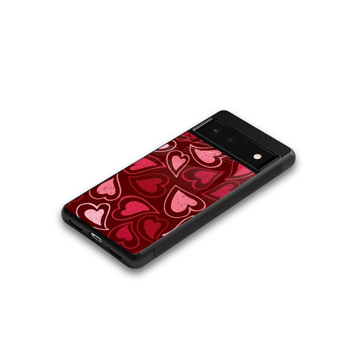 Wine Cascade Hearts google pixel 6a mobile cover | shockproof glass phone case