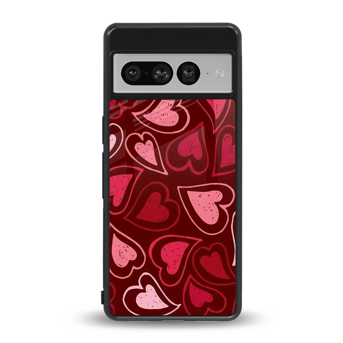 Wine Cascade Hearts back phone cover | glass case for google pixel 7 pro