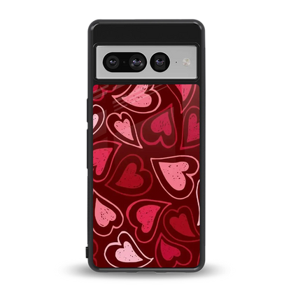 Wine Cascade Hearts back phone cover | glass case for google pixel 7 pro