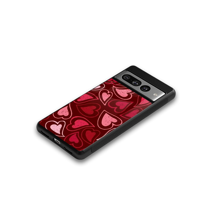 Wine Cascade Hearts google pixel 7 pro mobile cover | shockproof glass phone case