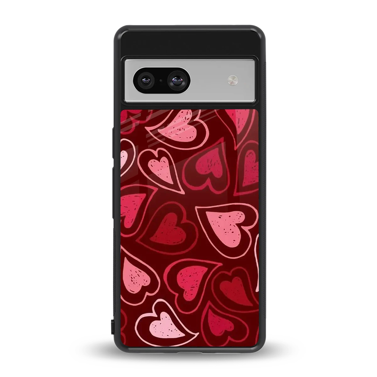 Wine Cascade Hearts back phone cover | glass case for google pixel 7a