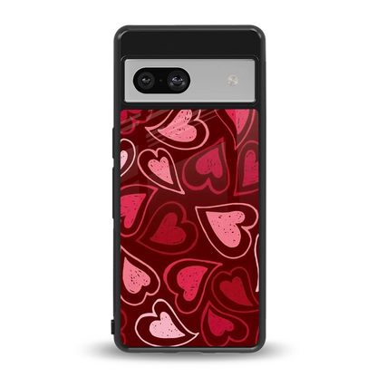 Wine Cascade Hearts back phone cover | glass case for google pixel 7a