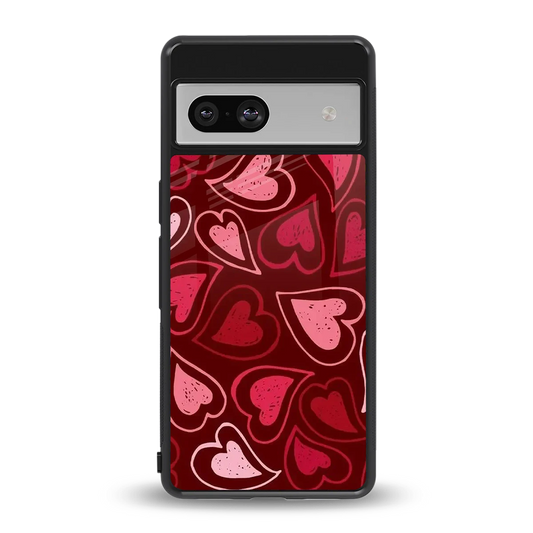 Wine Cascade Hearts back phone cover | glass case for google pixel 7a