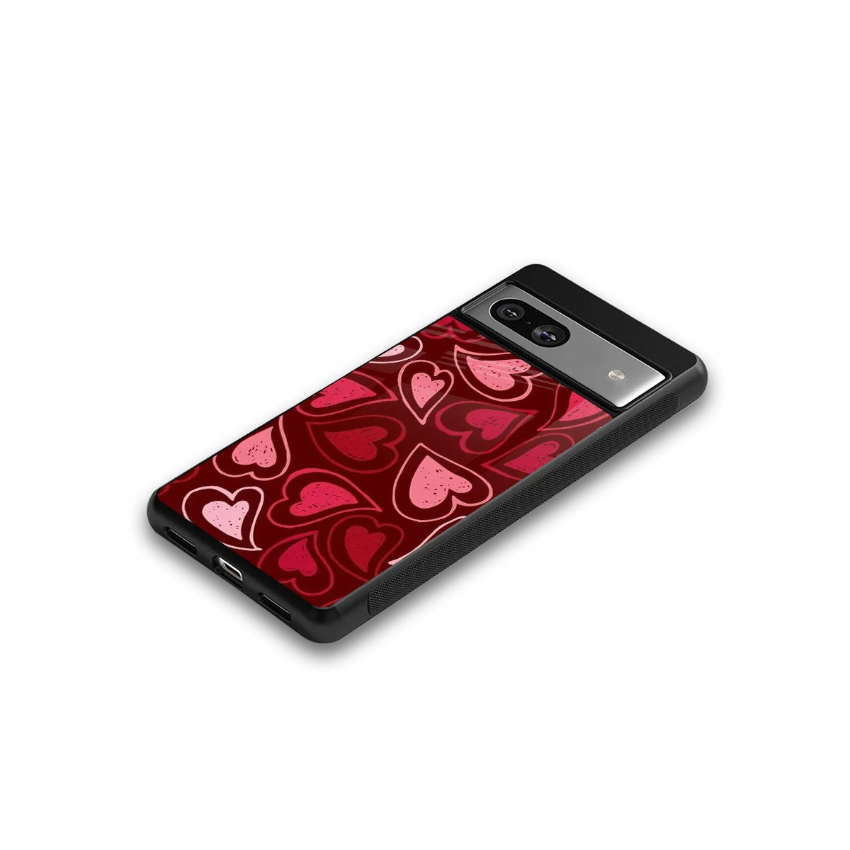Wine Cascade Hearts google pixel 7a mobile cover | shockproof glass phone case