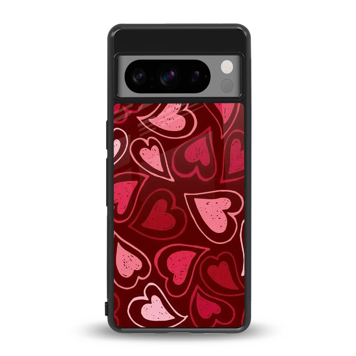 Wine Cascade Hearts back phone cover | glass case for google pixel 8 pro