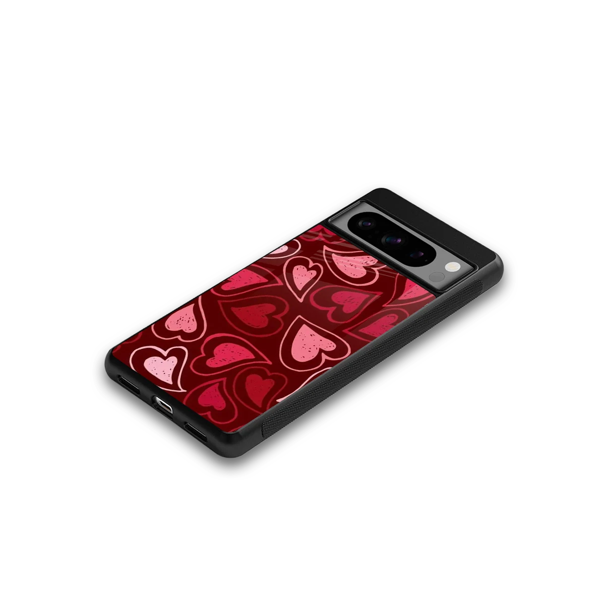 Wine Cascade Hearts google pixel 8 pro mobile cover | shockproof glass phone case