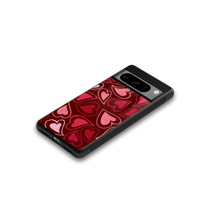 Wine Cascade Hearts google pixel 8 pro mobile cover | shockproof glass phone case