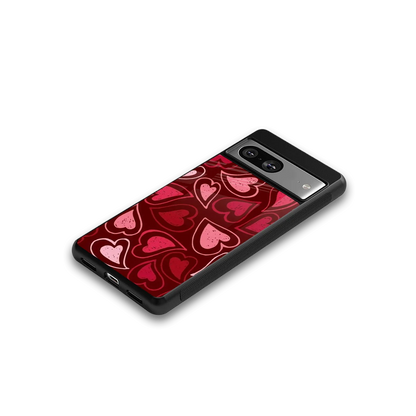 Wine Cascade Hearts google pixel 8 mobile cover | shockproof glass phone case