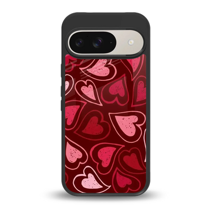 Wine Cascade Hearts back phone cover | glass case for google pixel 9