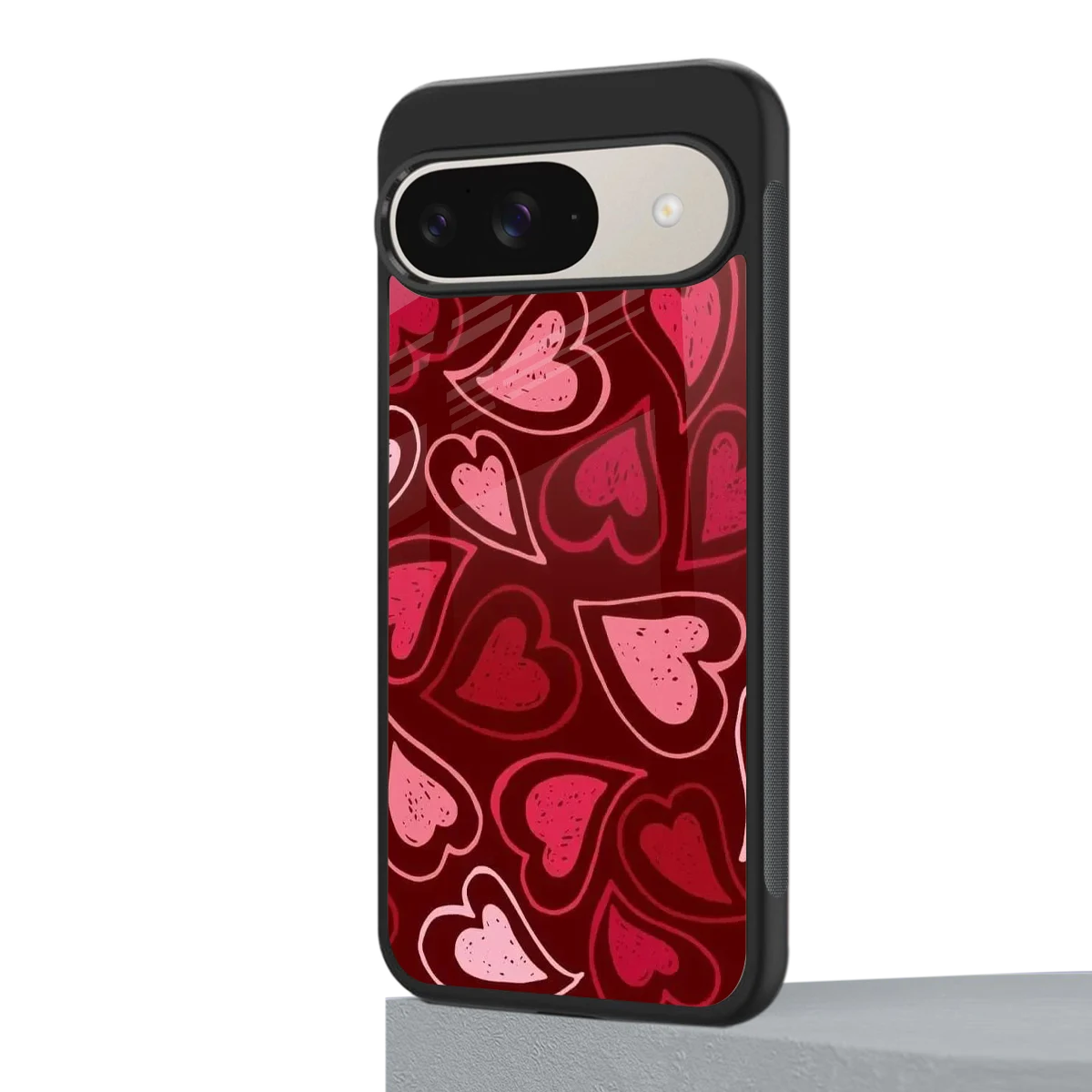 Wine Cascade Hearts google pixel 9 mobile cover | shockproof glass phone case