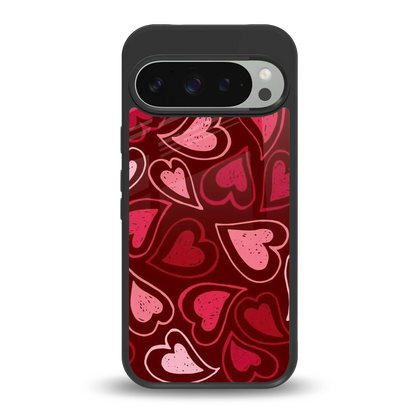 Wine Cascade Hearts back phone cover | glass case for google pixel 9 pro xl