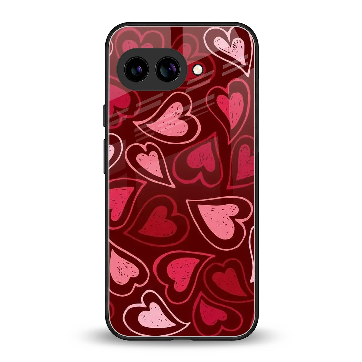 Wine Cascade Hearts back phone cover | glass case for google pixel 10a