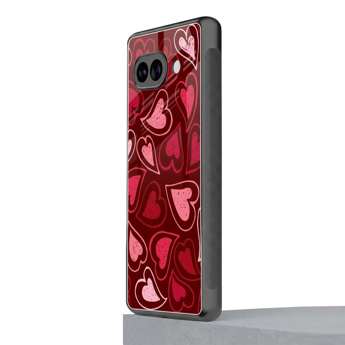 Wine Cascade Hearts google pixel 10a mobile cover | shockproof glass phone case