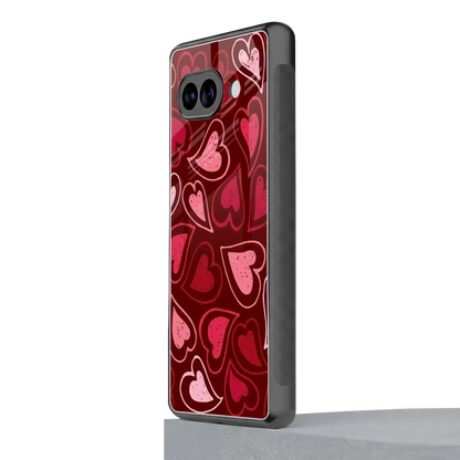 Wine Cascade Hearts google pixel 10a mobile cover | shockproof glass phone case