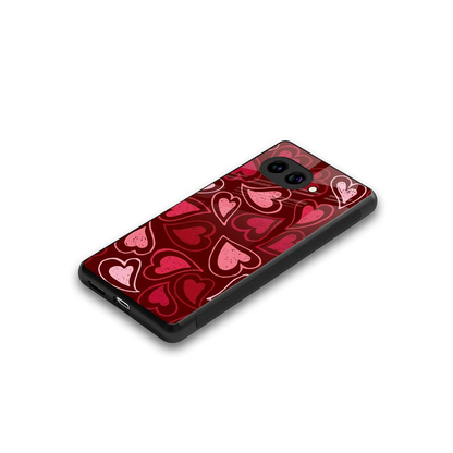 Wine Cascade Hearts stylish phone case for google pixel 10a | glossy glass and slim fit