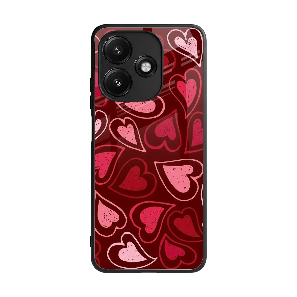 Wine Cascade Hearts back phone cover | glass case for redmi 12 5g